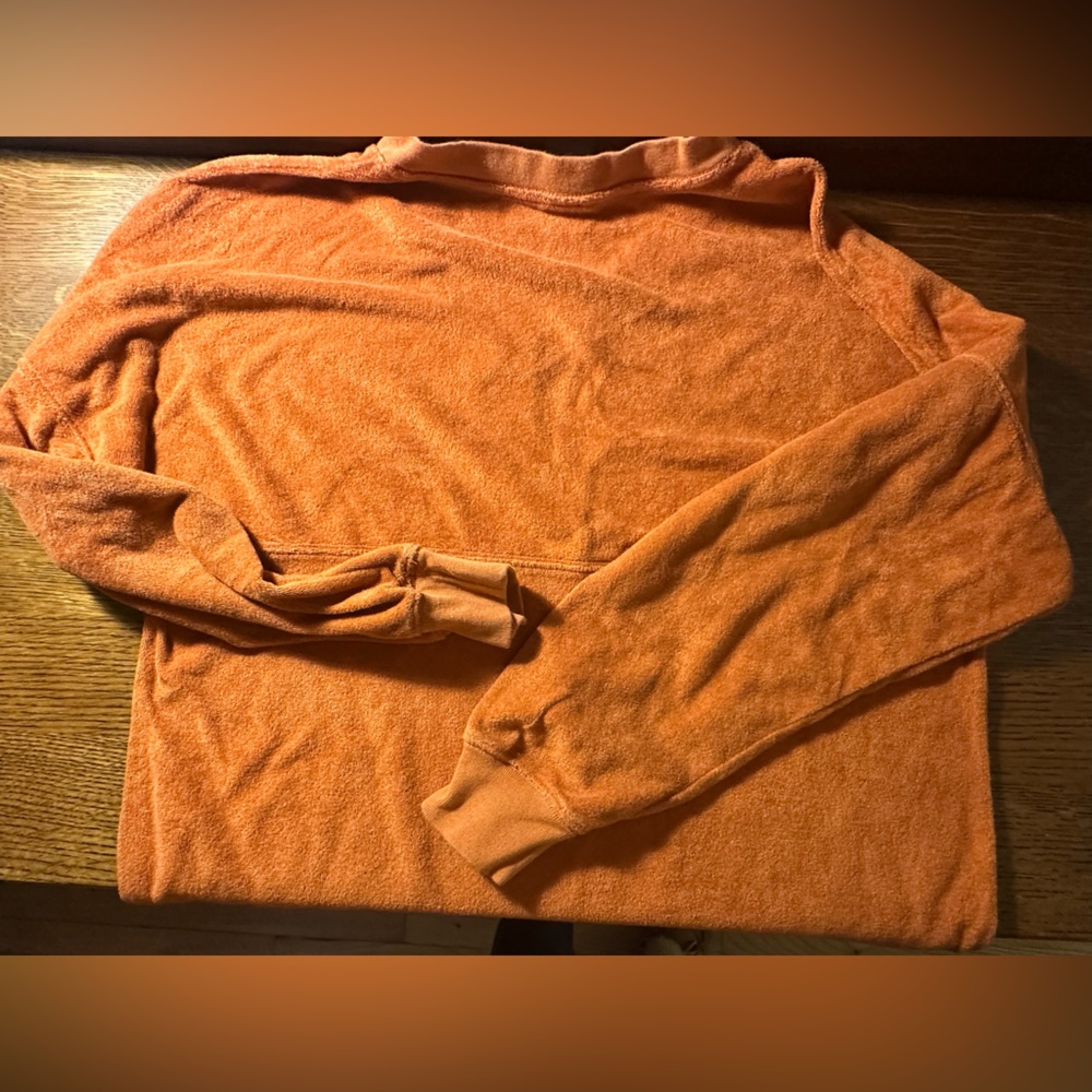 Victoria Secret PINK~Orange Sweatshirt and Shorts Set~Pajamas Sleepwear - Picture 7 of 7